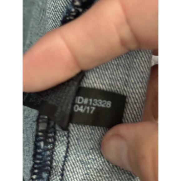 Express Jeans Women's Blue Embroidery Roses Boyfriend Denim Jacket Size XS - Picture 2 of 4